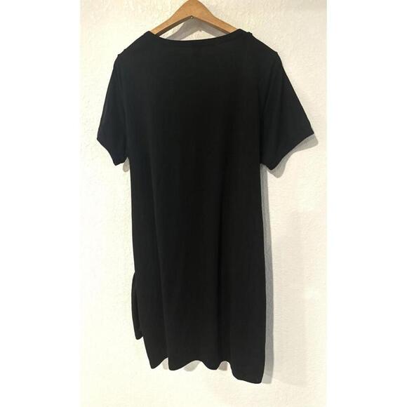 Shein Curve Women's Black Fitted Dress Tie Front Wrap Size 1XL Plus - Picture 3 of 9